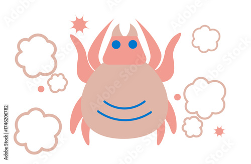 アレルギーの原因となるホコリとダニの仲間のイラスト