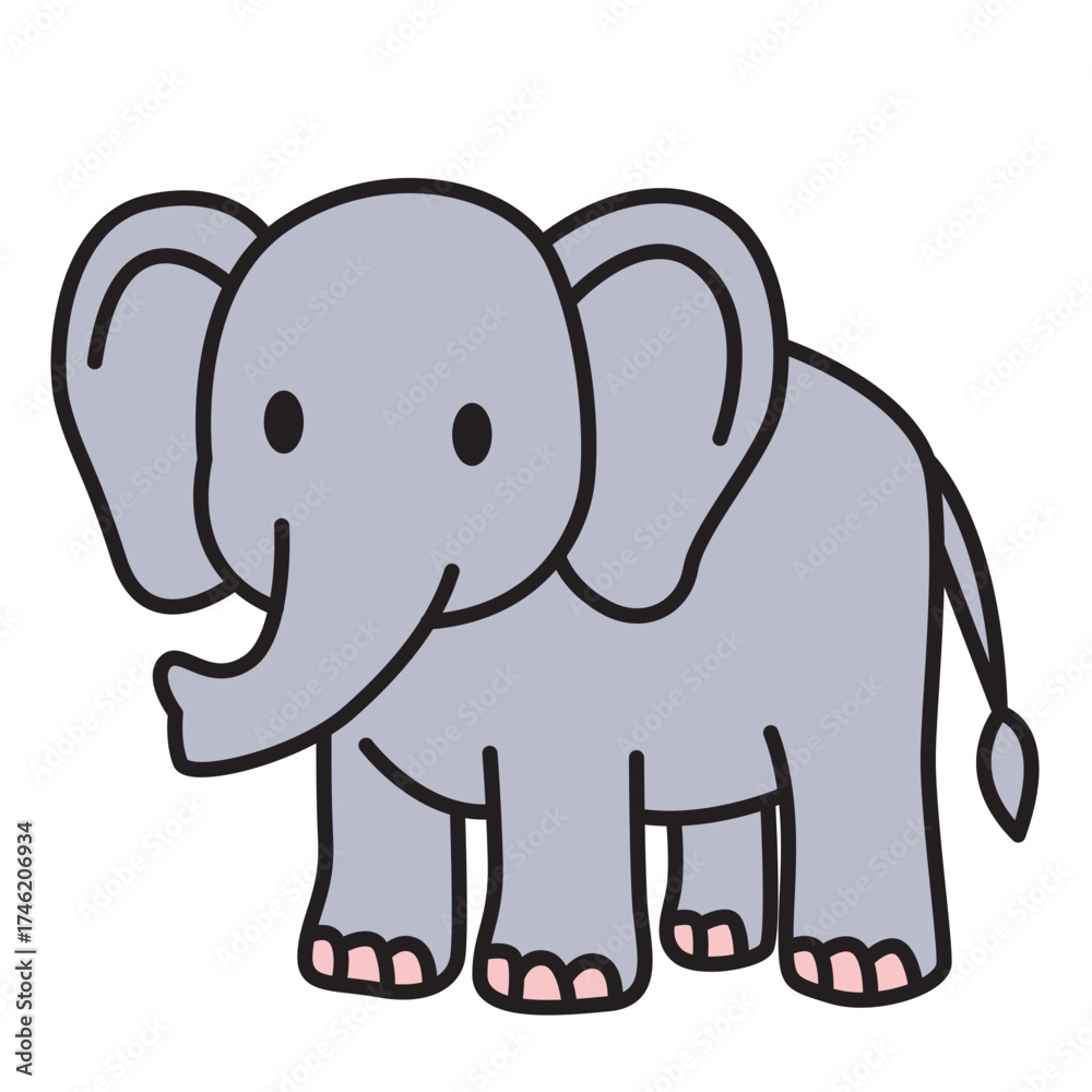 Fototapeta premium Cute Elephant Animal Illustration