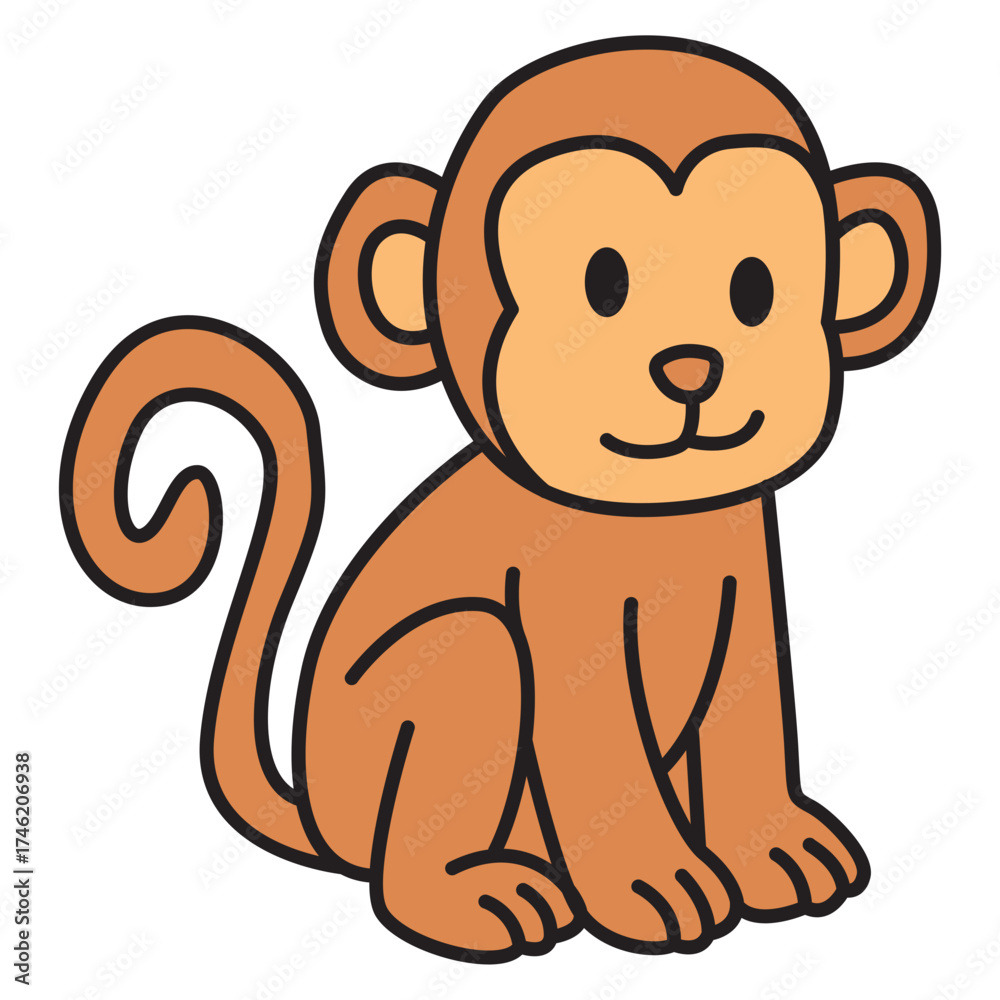 Obraz premium Cute Monkey Animal Illustration