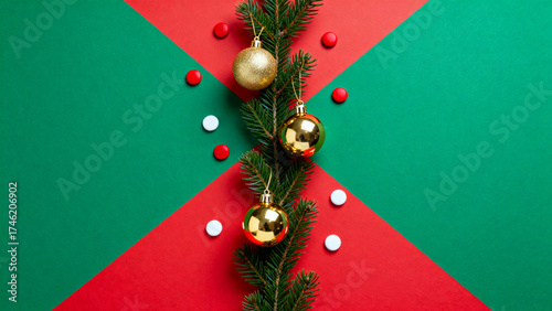 ChristmasOrnamentsOnColorfulBack