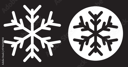 Snowflake icon set snowflake, swirl, pattern, glow. Vector illustration. snowflake glyph flat vector icon