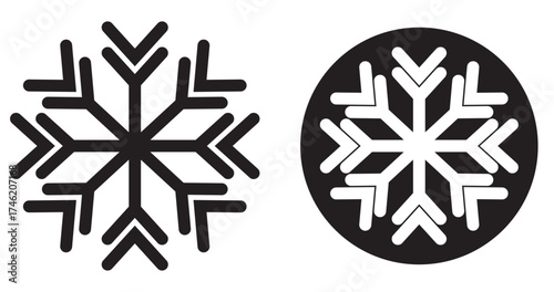 Snowflake icon set snowflake, swirl, pattern, glow. Vector illustration. snowflake glyph flat vector icon