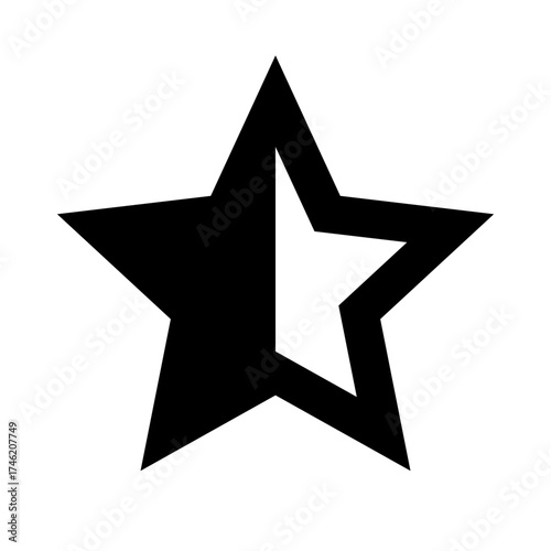 Half-Filled L Star Rating Icon