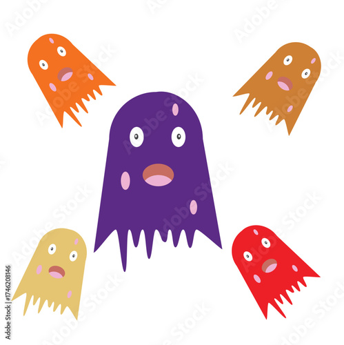 set of halloween monsters