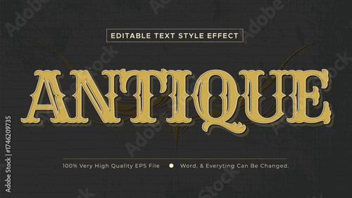 Vintage old-style editable text effect