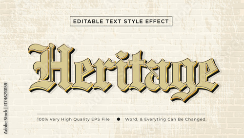 Vintage old-style editable text effect