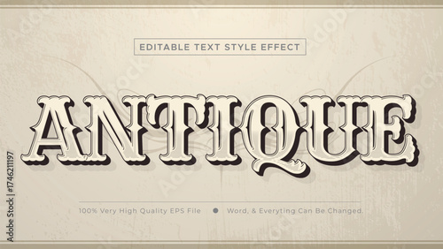 Vintage old-style editable text effect