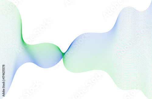 曲線グラデーション抽象的背景　グリーン・ブルー　Curved gradient abstract background green blue