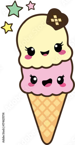 Cutee Kawaii Ice Cream Bar wi...