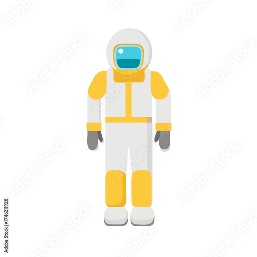 Flat vector illustration of a protective hazmat suit