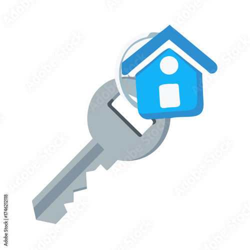 Key With House Icon Illustrating Home Ownership