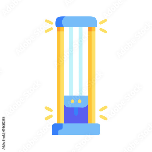 UV Disinfection Lamp in a Flat Vector Design