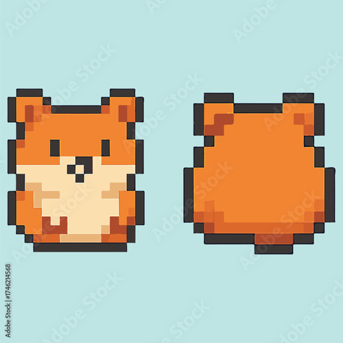 hamster pixel art, eps 10 illustration