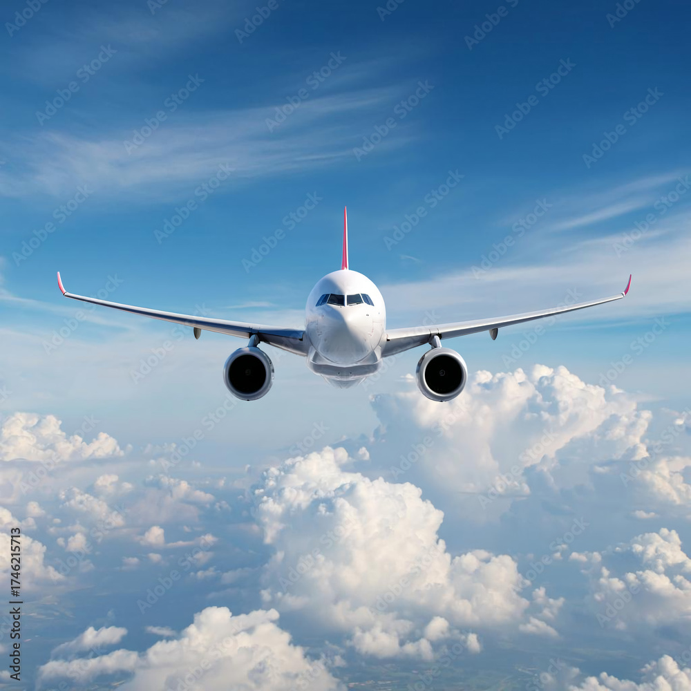 Fototapeta premium the plane is flying in the sky