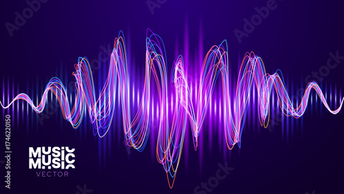 Abstract Digital EQ Music Equalizer. Sound Wave Design Element. Speaking Sound Wave Vector Illustration. Artificial Intelligence AI Assistant Voice Visualization.