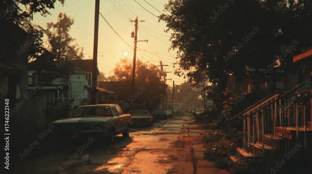 Obraz premium Warm, Golden-Hour Filters Nostalgic Glow.