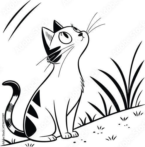 Elegant Lines Define Playful Cat