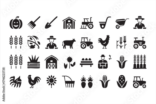 Harvest and agriculture vector illustrations for eco-friendly product design