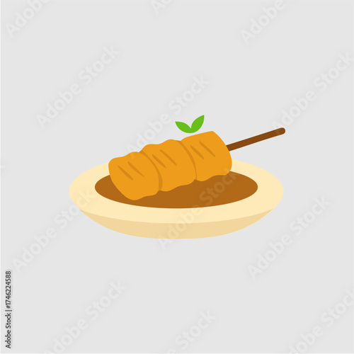vector of traditional food from Indonesia, sataym5.eps