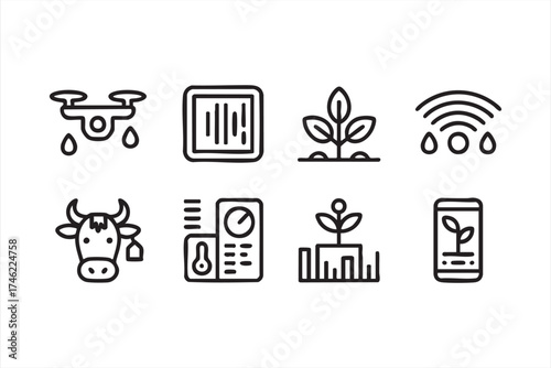 Digital farming vector design — smart agriculture technology and IoT illustration