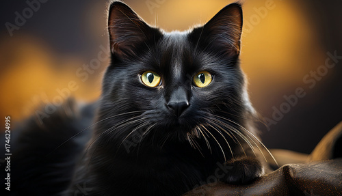 black cat portrait