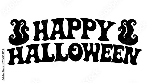 Happy Halloween Text Vector