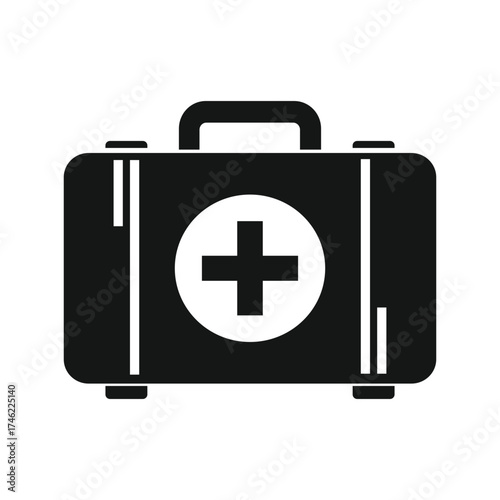 Flat First Aid Kit Icon for Medical, Emergency, and Healthcare Design