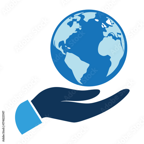 Globe Held Gently Within Open Hand Design