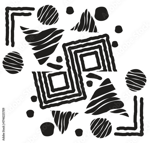 Abstract background with a geometric construction white background pattern