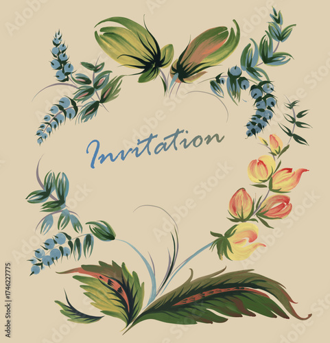 flower, wreath, bouquet, vector, Thanksgiving Day, Invitation, Greeting card , leaf, floral,  painting, texture, fashion,  nature , design, frieze, border, print, plant, herb, carpet, frame , ornate, 