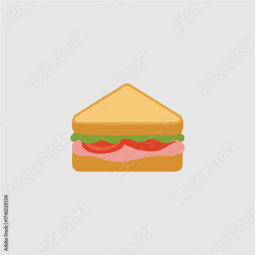 Vector sandwich with layers of ham, lettuce, and tomato m9.eps