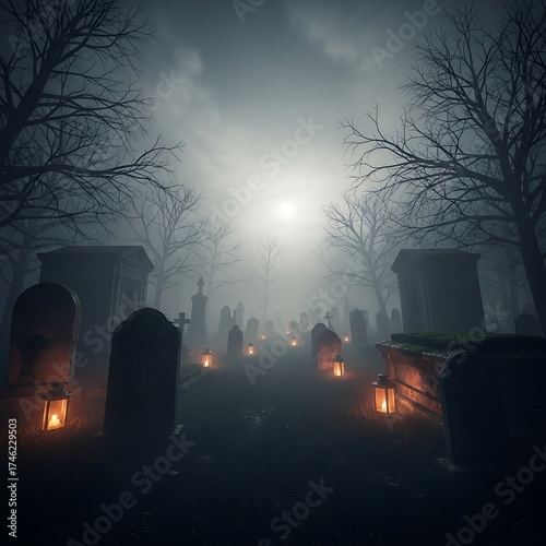 Graveyard Fog Lanterns - Tombstones and Crypts