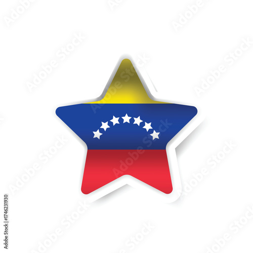 Free Download Star shape venezuela national flag sticker design - GFXLoad