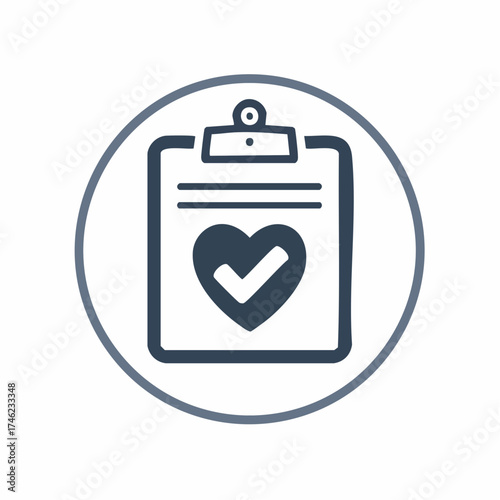 Health report icon representing wellness and positive medical examination result