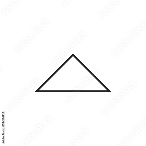 Minimalist Black Triangle Outline Icon