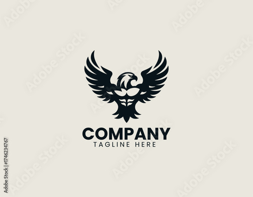 Mighty Musc Eagle vector logo illustration
