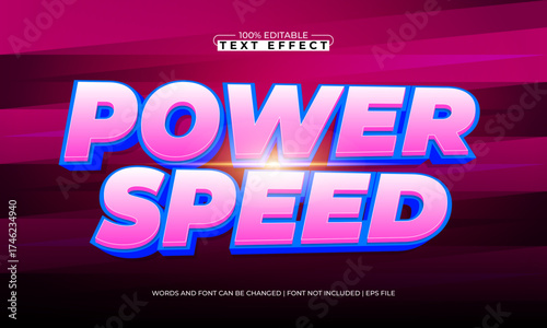 power speed editable text effect