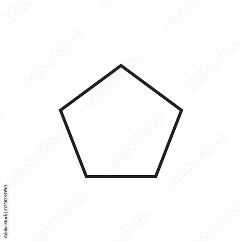 Minimalist Black Pentagon Outline Icon