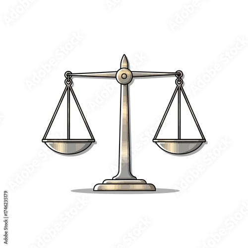 Illustration of a balanced scale of justice.