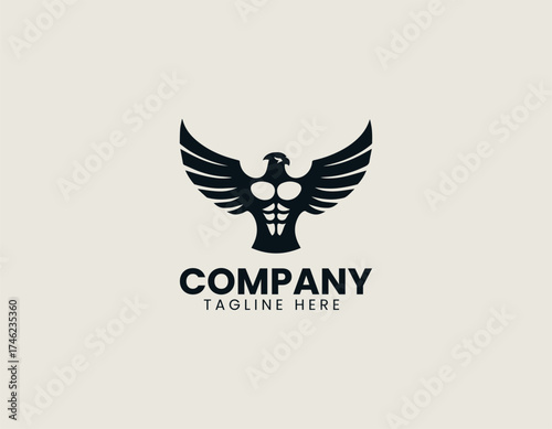 Mighty Musc Eagle vector logo illustration