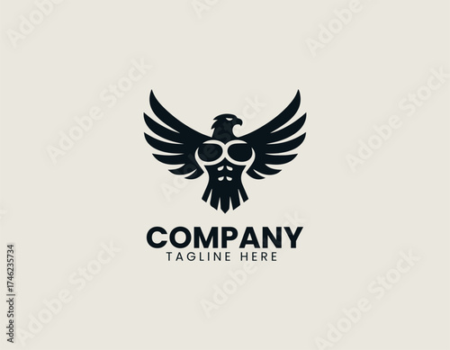 Mighty Musc Eagle vector logo illustration