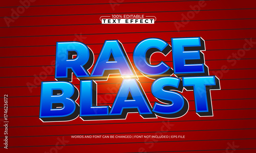 race blast editable text effect