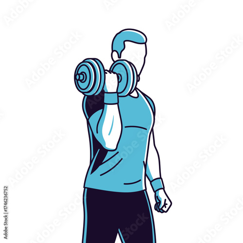 Man Holding Dumbbell for Exercise.