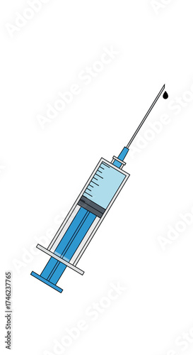 Medical Syringe with Droplet.