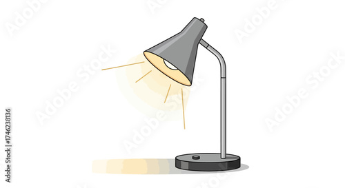 Modern Desk Lamp Illuminating a Workspace.