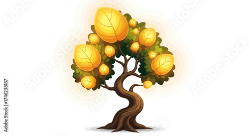 Money Tree with Golden Coins.