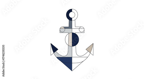 Nautical Anchor Symbol Illustration.