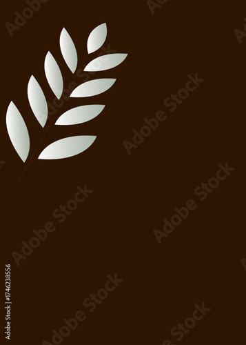 Elegant leaf design, leaf motif on white. Leaf art, leaf illustration, minimalist leaves style isolated on white background.
