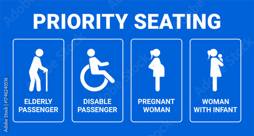 Priority seating sign vector illustration