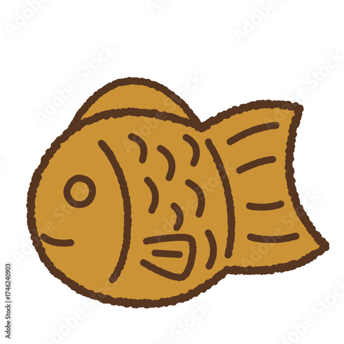 手書き風のアイコン　たい焼き